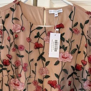 Baltic Born Embroidered Dress - Red and Green